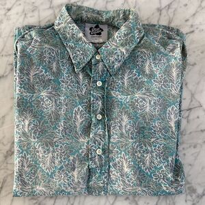 Vintage Hilo Hattie Shirt Mens Large Hawaiian Floral Muted Half Button Up